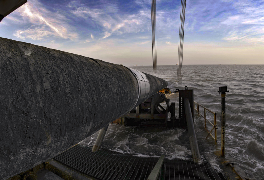 管線入海。朱將云攝