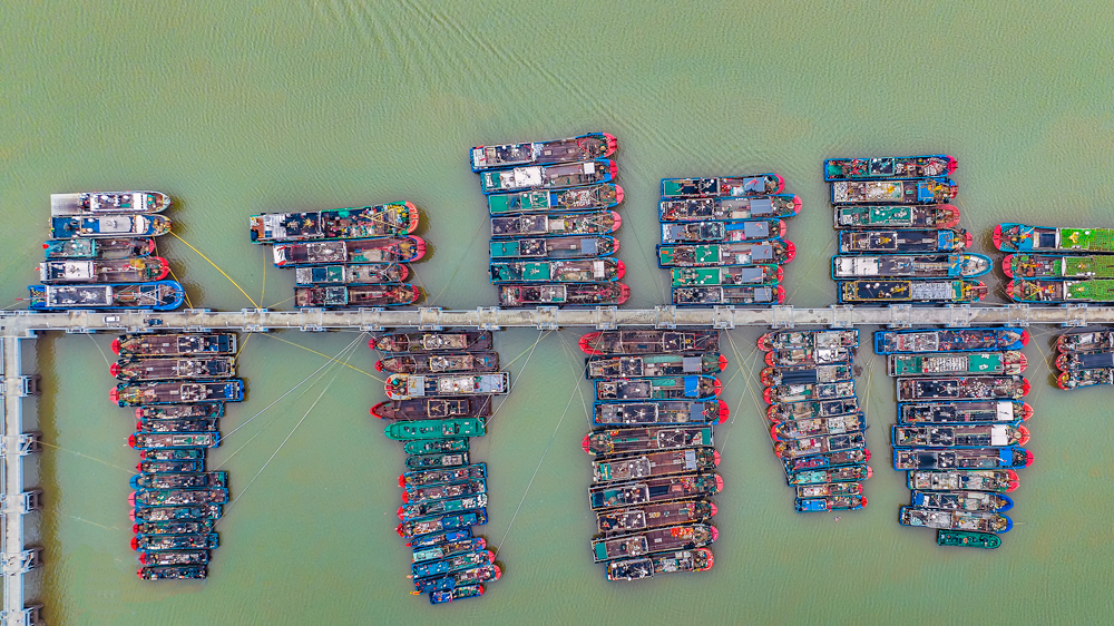 作業漁船陸續回港避風。周科攝