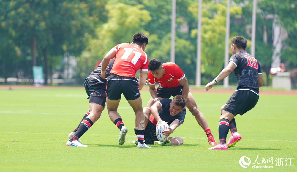 “韻味杭州”2023年全國英式7人制橄欖球錦標賽開賽。人民網記者 郭揚攝