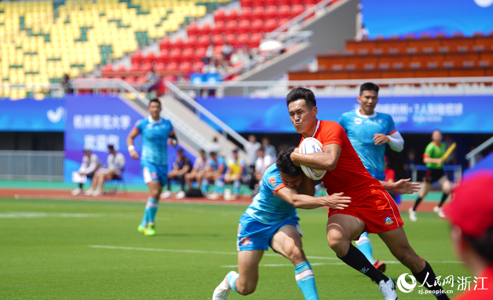 “韻味杭州”2023年全國英式7人制橄欖球錦標賽開賽。人民網記者 郭揚攝