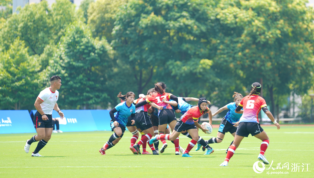 “韻味杭州”2023年全國英式7人制橄欖球錦標賽開賽。人民網記者 郭揚攝