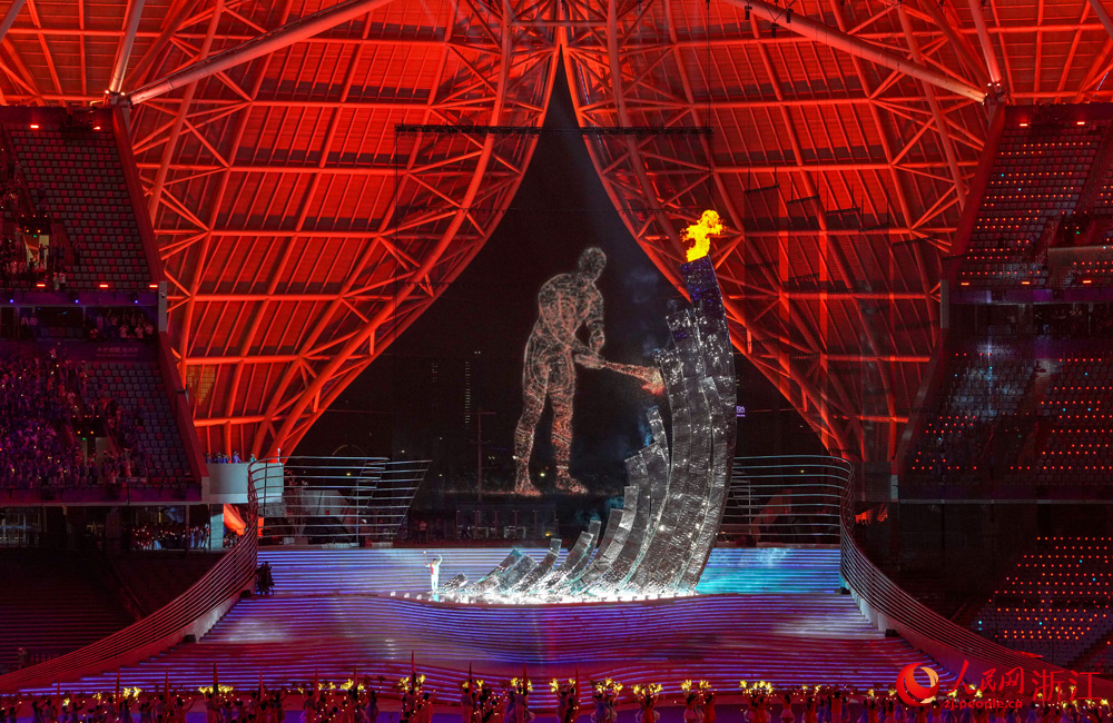 9月23日晚，第19屆亞洲運動會開幕式在浙江省杭州市舉行。人民網 章勇濤攝