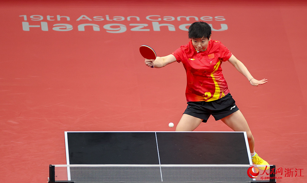 9月26日，中國選手孫穎莎在比賽中。人民網 章勇濤攝