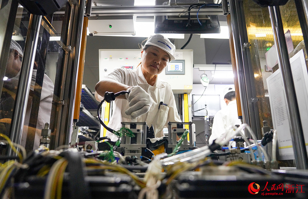 在麗水經濟技術開發區一汽車零配件工廠，工人正在車間里忙碌地生產。人民網 章勇濤攝
