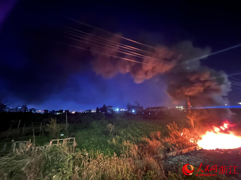 焚燒現場黑煙四起。人民網記者 張麗瑋攝