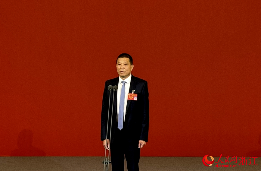 浙江省僑聯副主席、浙江省海外聯誼會副會長卓旭光。人民網 陳陸洵攝