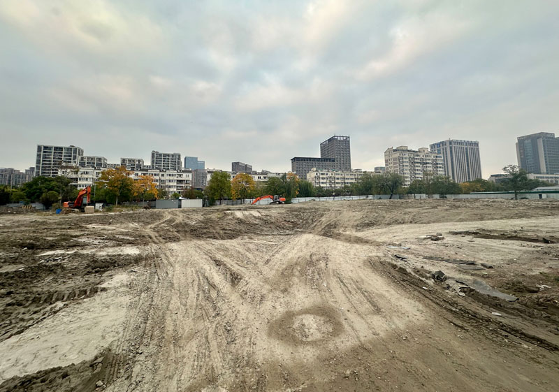 施工場所已經停工。席曉婕攝