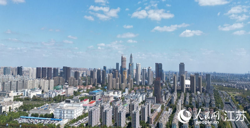 南通城市航拍圖。人民網記者 王繼亮攝