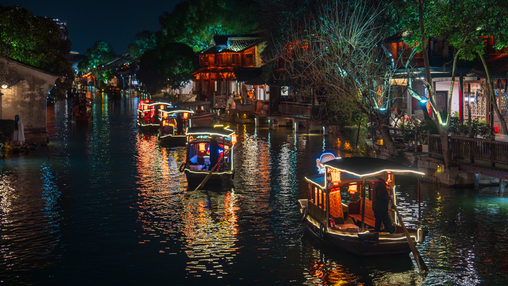 年味滿滿的水鄉烏鎮。烏鎮景區供圖