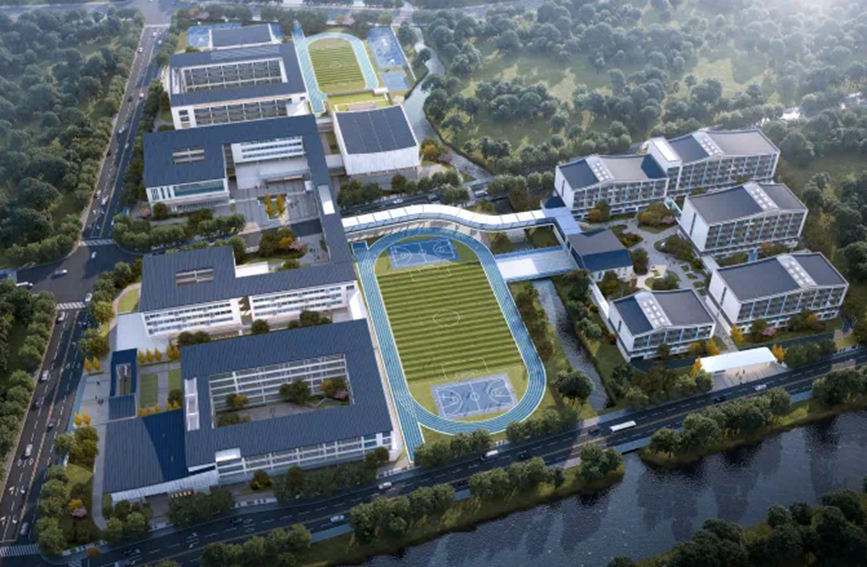 近三年，臨平投用新學校60所。（圖為臨平第一小學新校區）臨平區教育局供圖