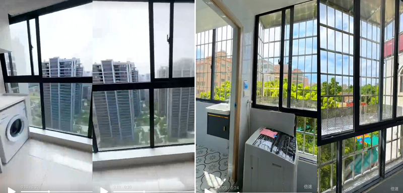 左右分別為接待人員提供的“鳳起苑”“國都公寓”視頻截圖。