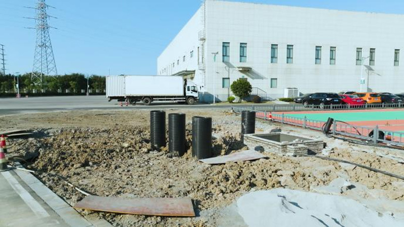 雨水回收系統早期建設場景。唐赟秋攝